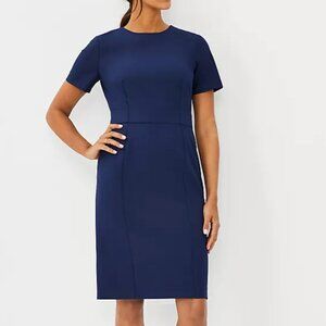 Ann Taylor The Petite Short Sleeve Sheath Dress in Bi-Stretch